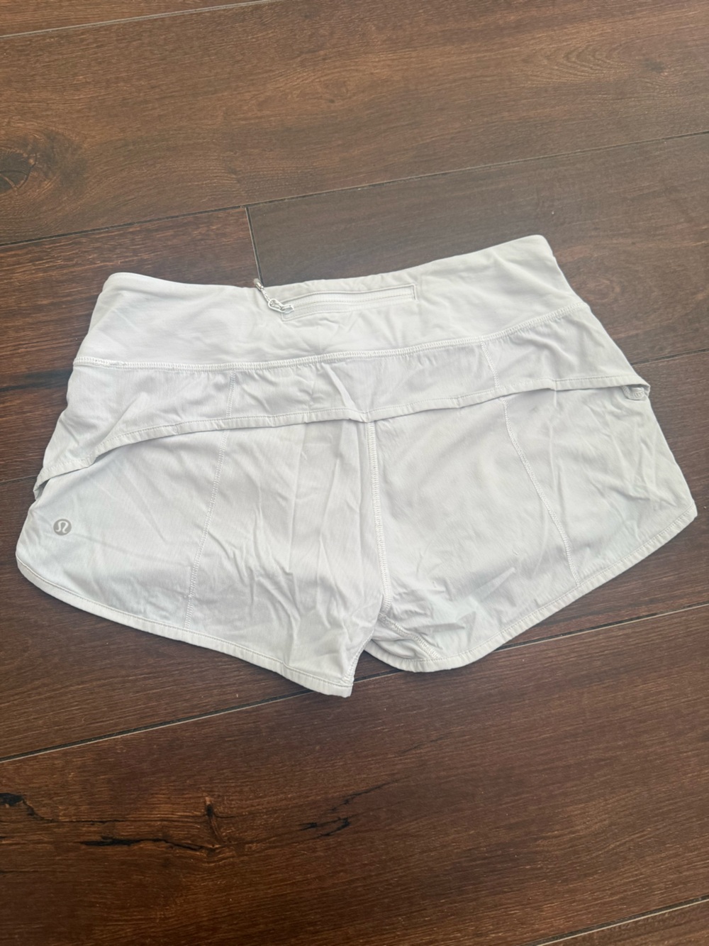 lululemon White Athletic Women's Running Shorts with Built-In Liner - Picture 3 of 4